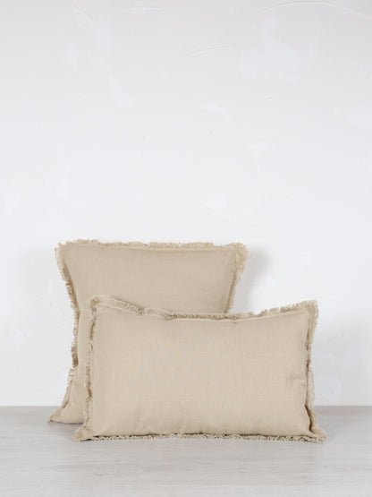 Laly Linen &amp; Cotton Plain Cushion - Galet - 2 Sizes Available