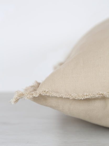 Laly Linen &amp; Cotton Plain Cushion - Galet - 2 Sizes Available