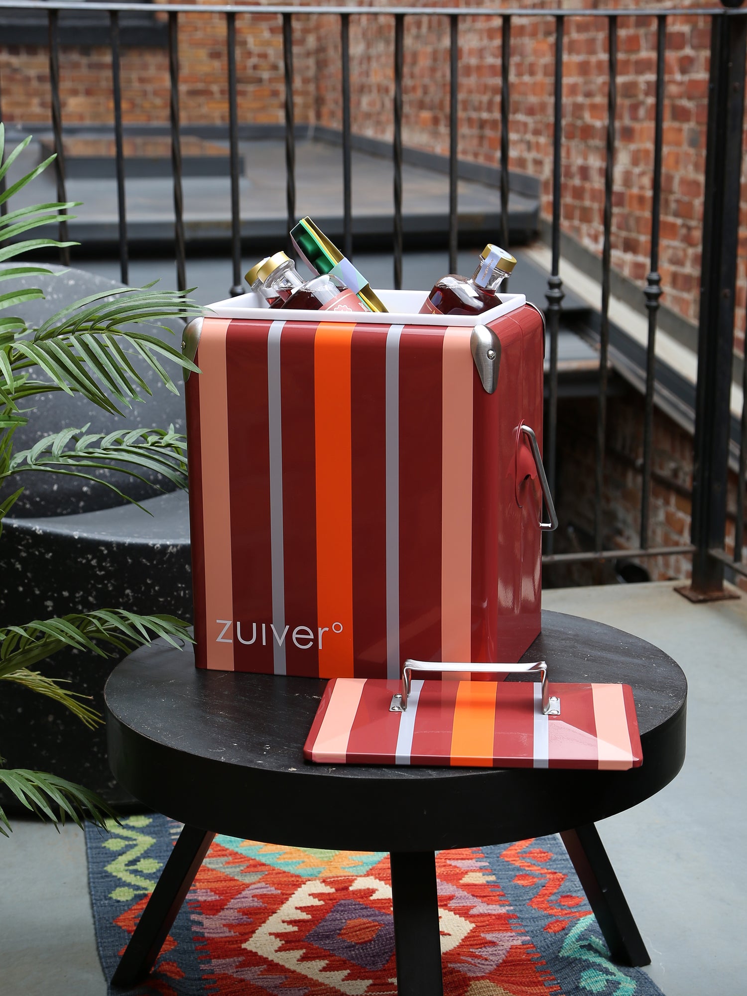 Cooler Be Wine Cool Box - Burgundy Stripe