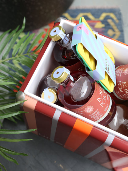 Cooler Be Wine Cool Box - Burgundy Stripe