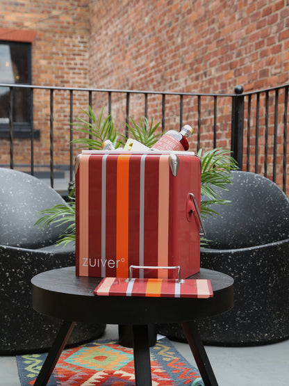 Cooler Be Wine Cool Box - Burgundy Stripe