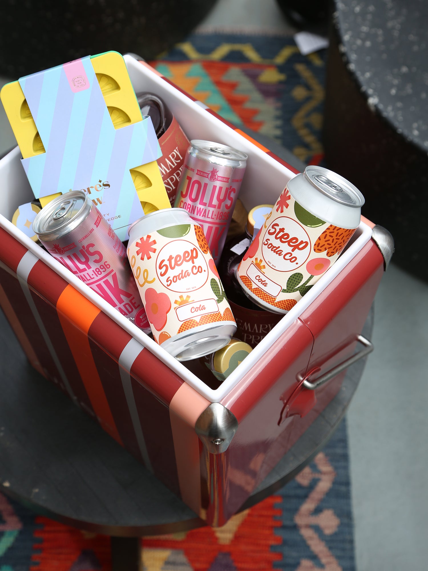 Cooler Be Wine Cool Box - Burgundy Stripe