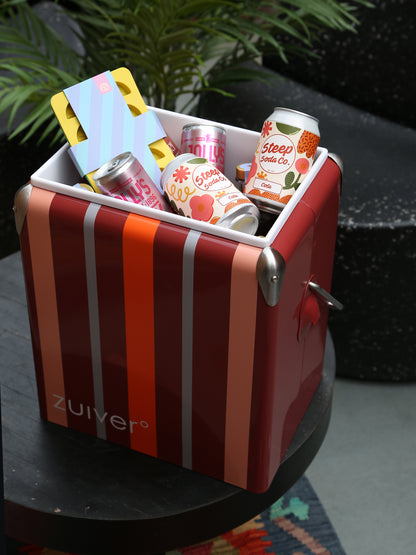 Cooler Be Wine Cool Box - Burgundy Stripe