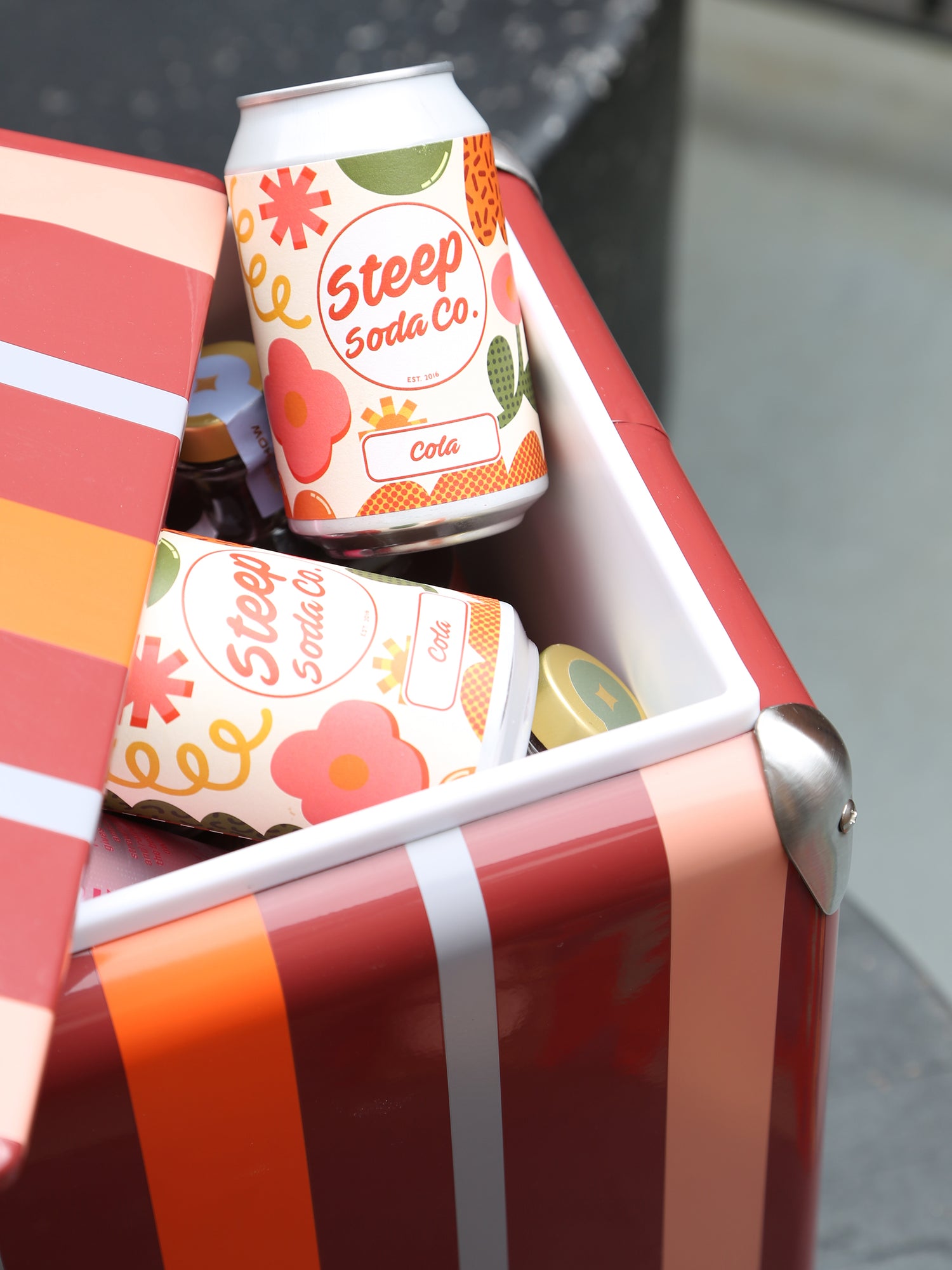 Cooler Be Wine Cool Box - Burgundy Stripe