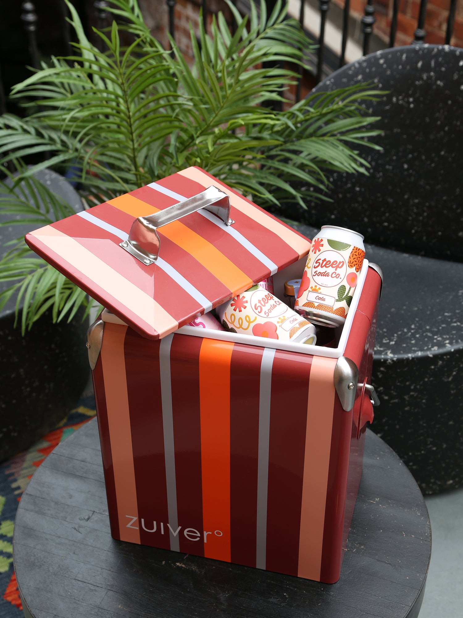 Cooler Be Wine Cool Box - Burgundy Stripe