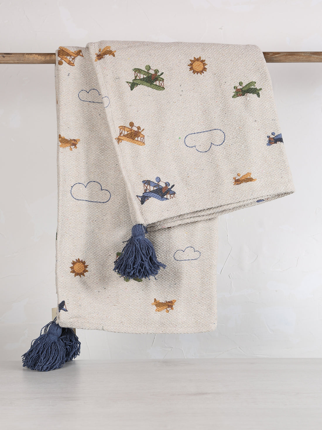 Aviation Throw  - Recycled Cotton - Soft Motifs