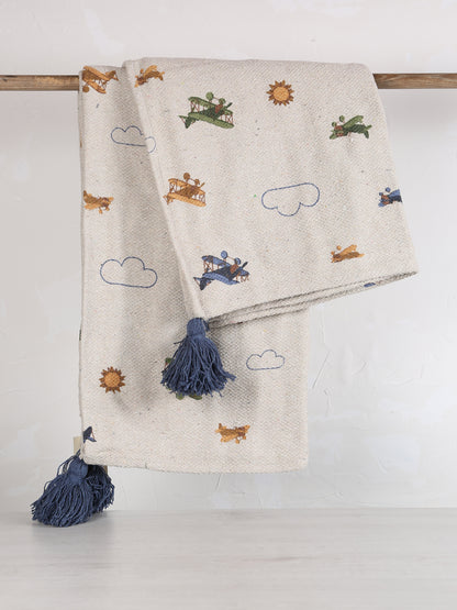 Aviation Throw  - Recycled Cotton - Soft Motifs