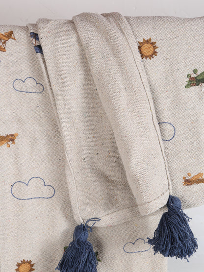 Aviation Throw  - Recycled Cotton - Soft Motifs