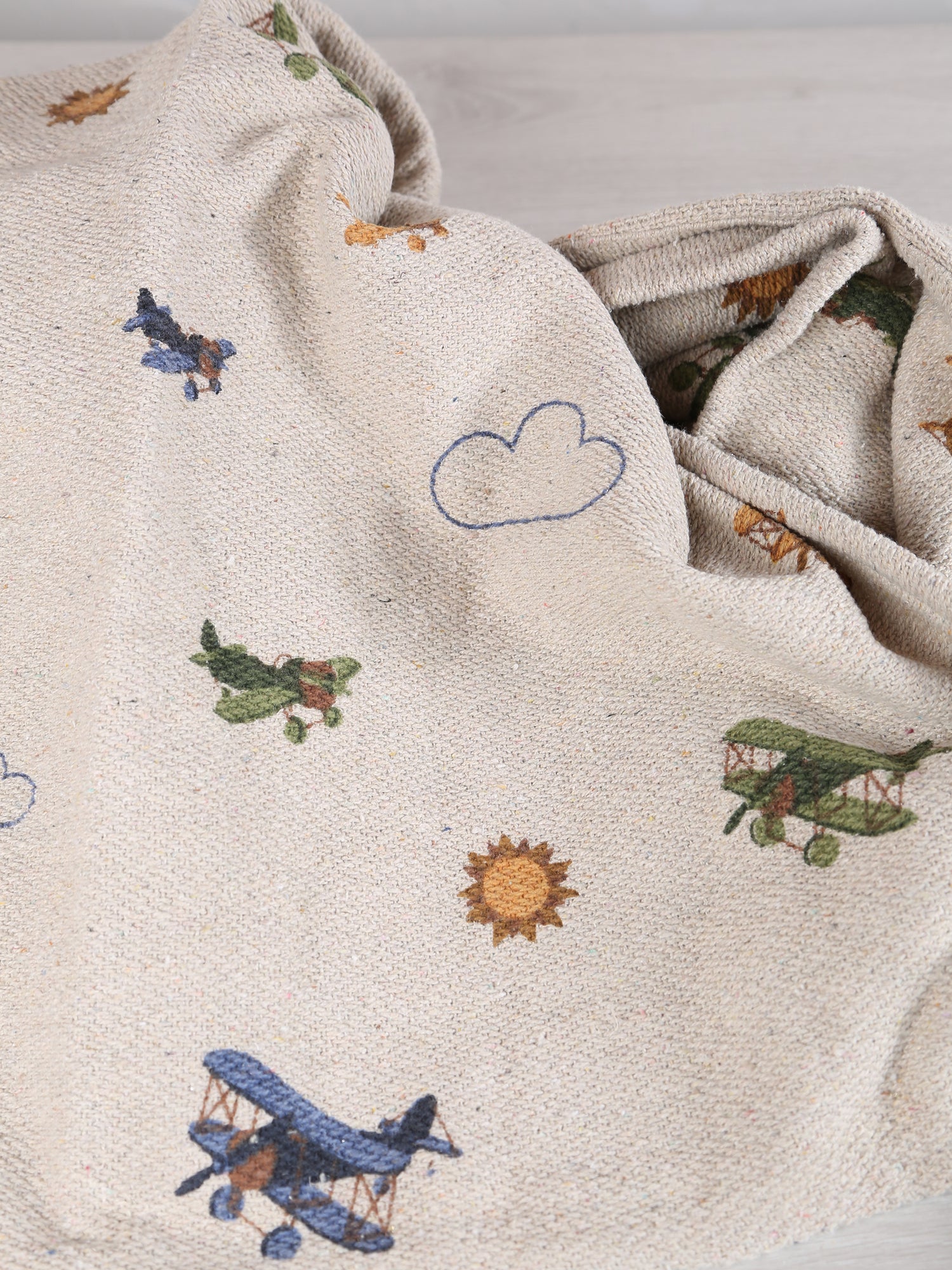 Aviation Throw  - Recycled Cotton - Soft Motifs