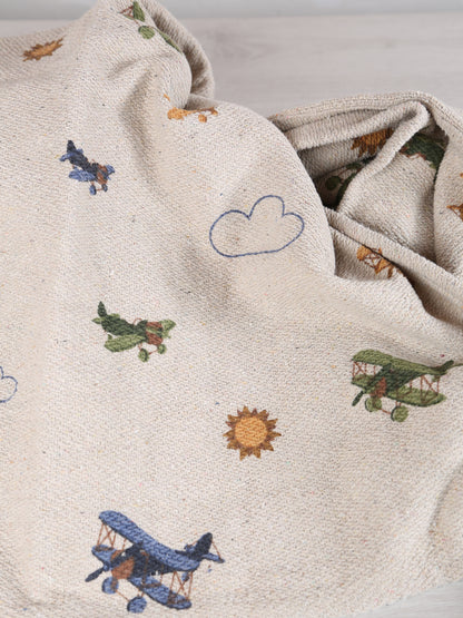 Aviation Throw  - Recycled Cotton - Soft Motifs