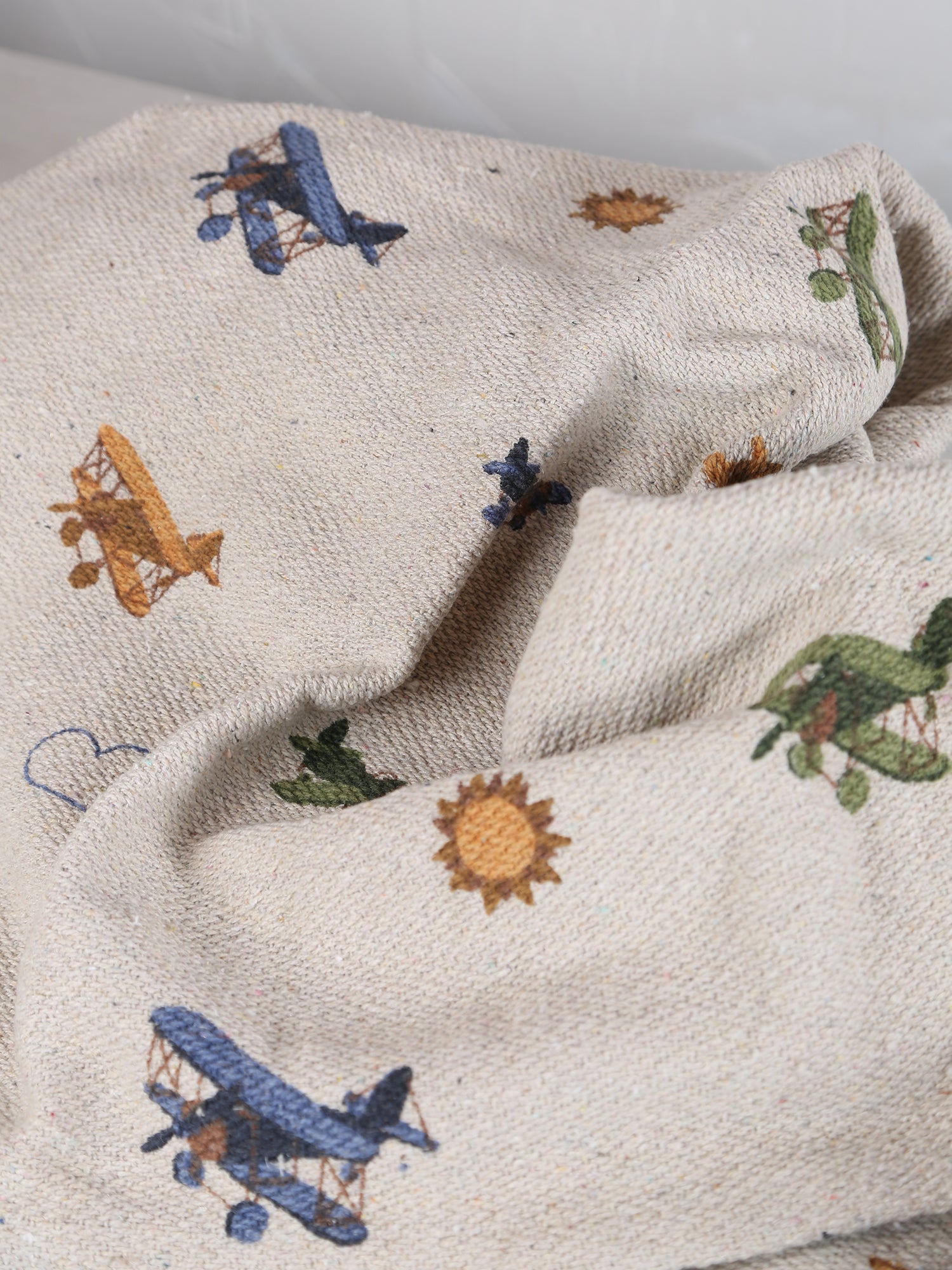 Aviation Throw  - Recycled Cotton - Soft Motifs