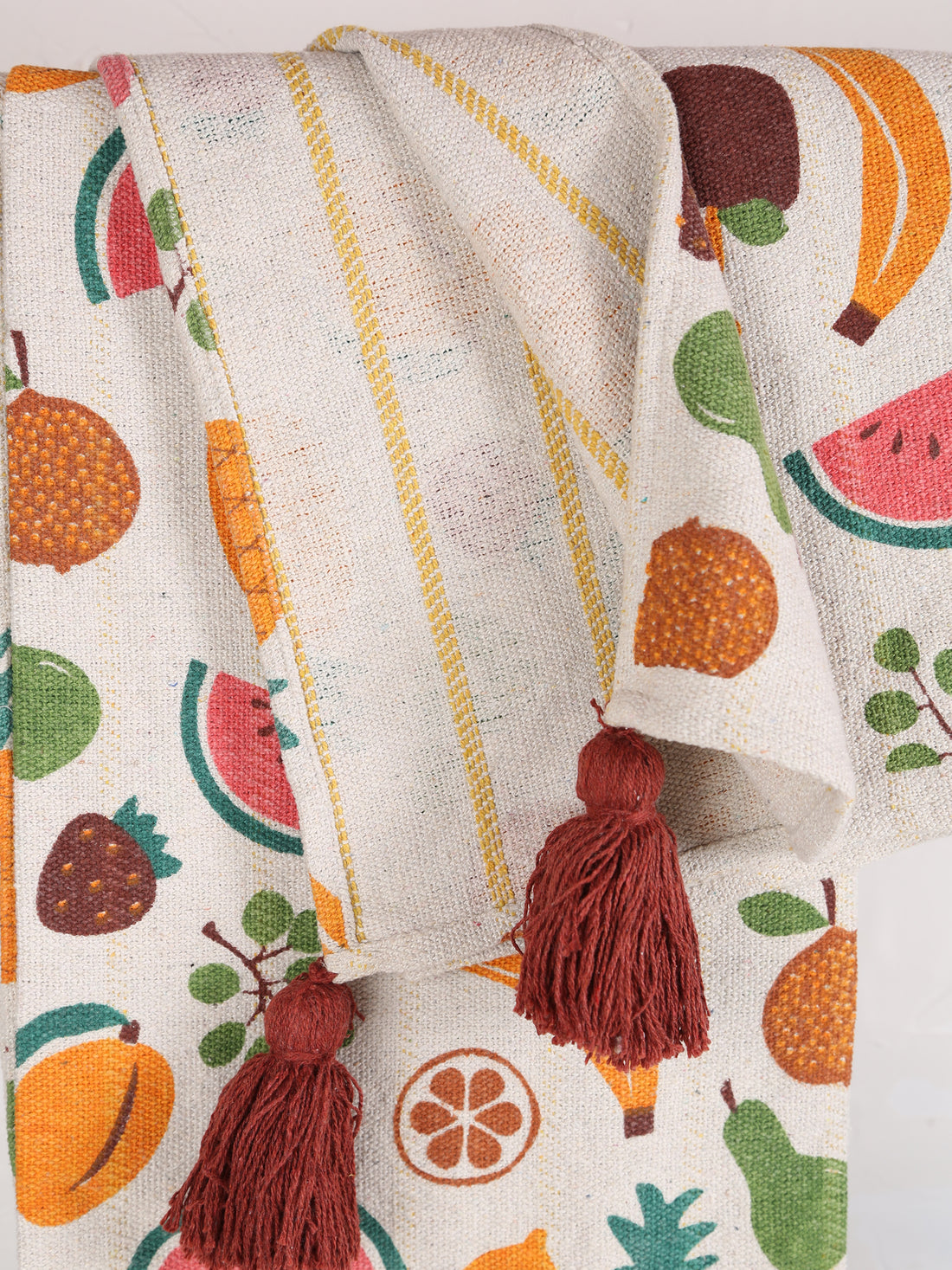 Fruttia Throw - Patterned - Recycled Cotton - Terracotta Tones