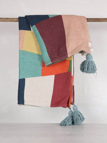 Corine Throw - Geometric Printed - Recycled Cotton - Bold Tones