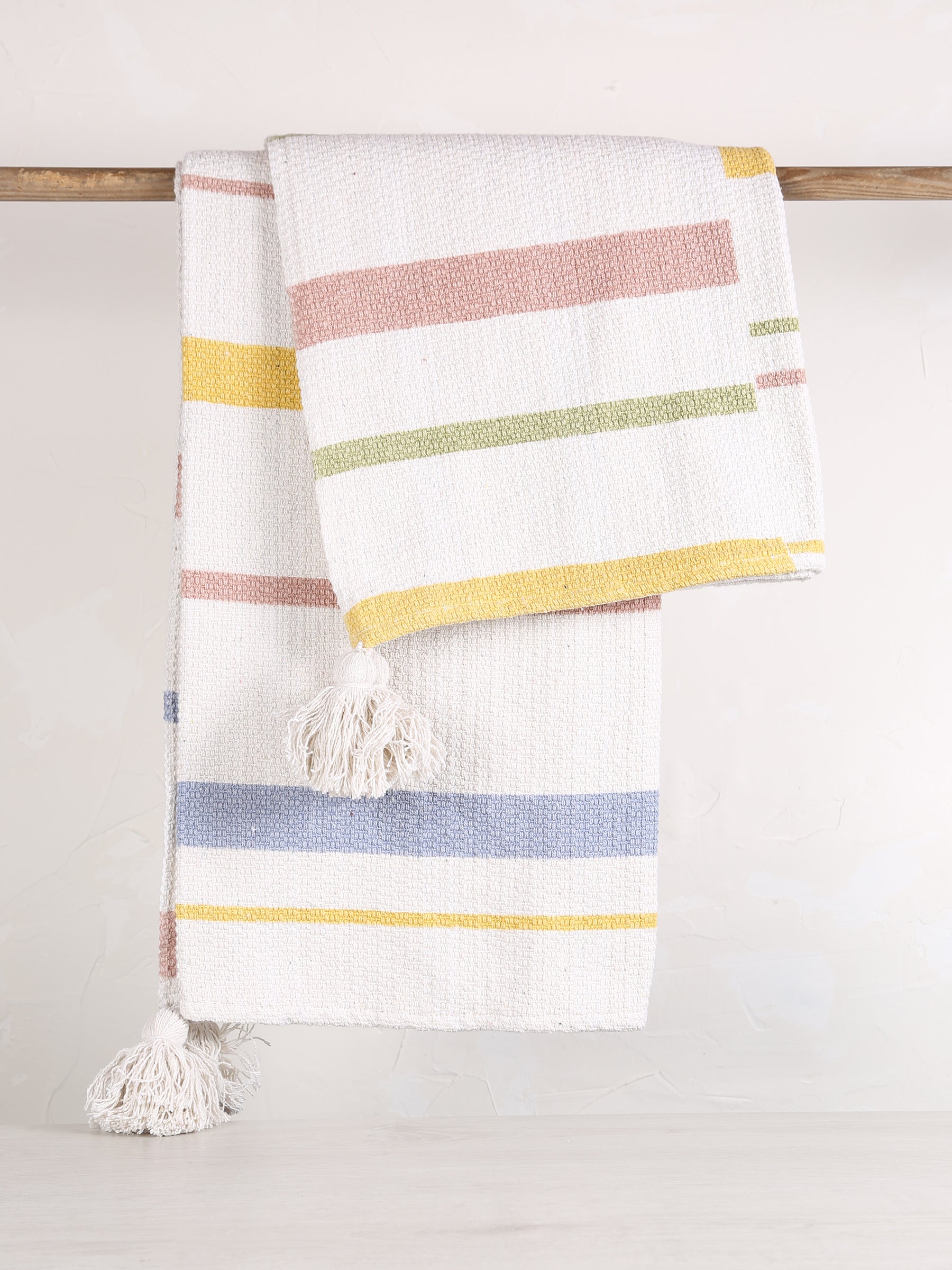 Pontino Throw  - Recycled Cotton - Pastel Stripes