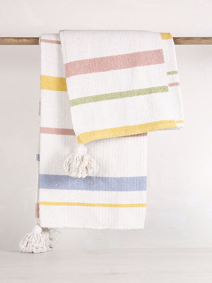 Pontino Throw  - Recycled Cotton - Pastel Stripes