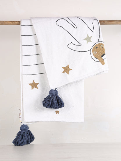Space Throw  - Recycled Cotton - Printed, Natural Tones