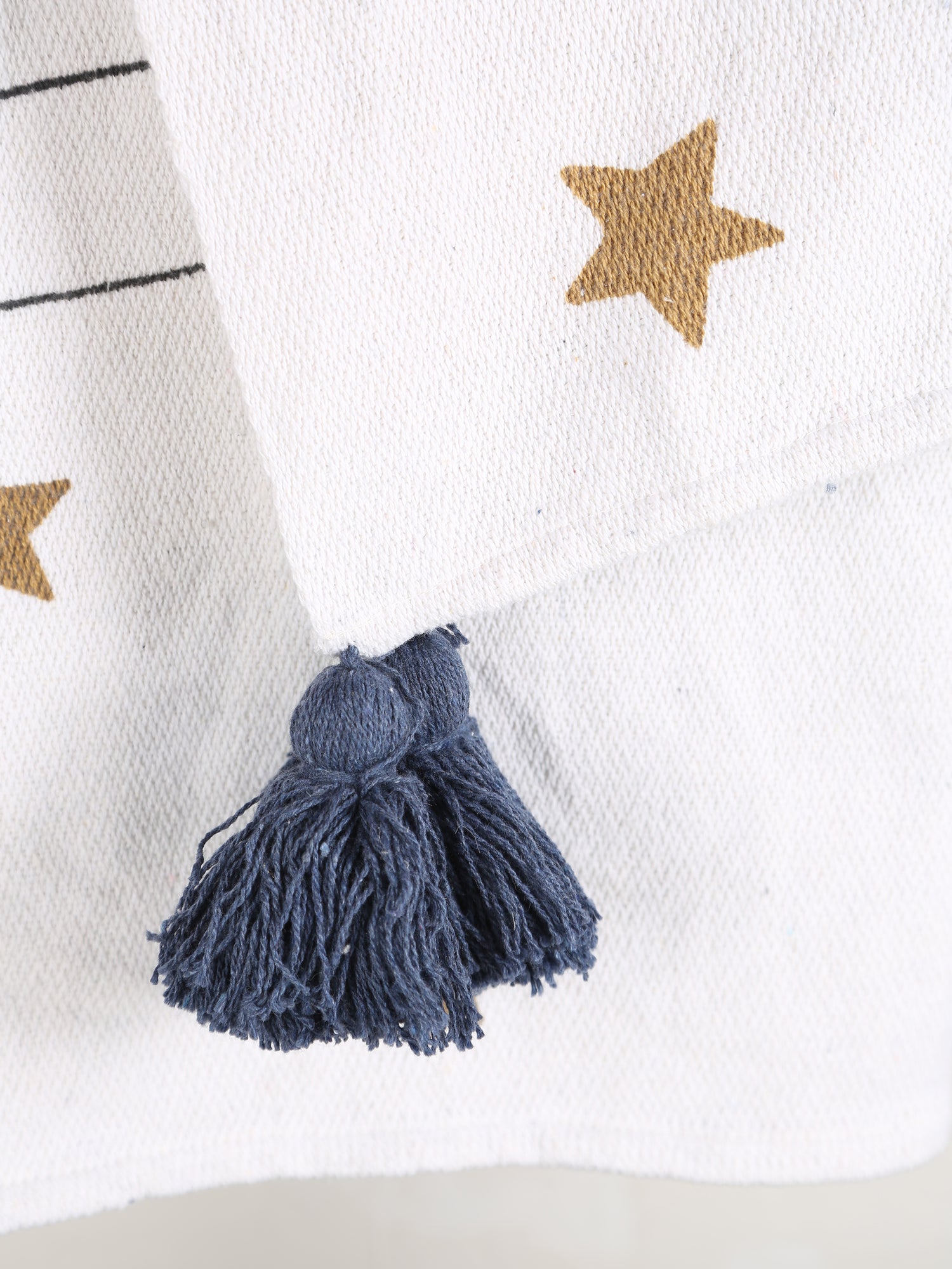Space Throw  - Recycled Cotton - Printed, Natural Tones