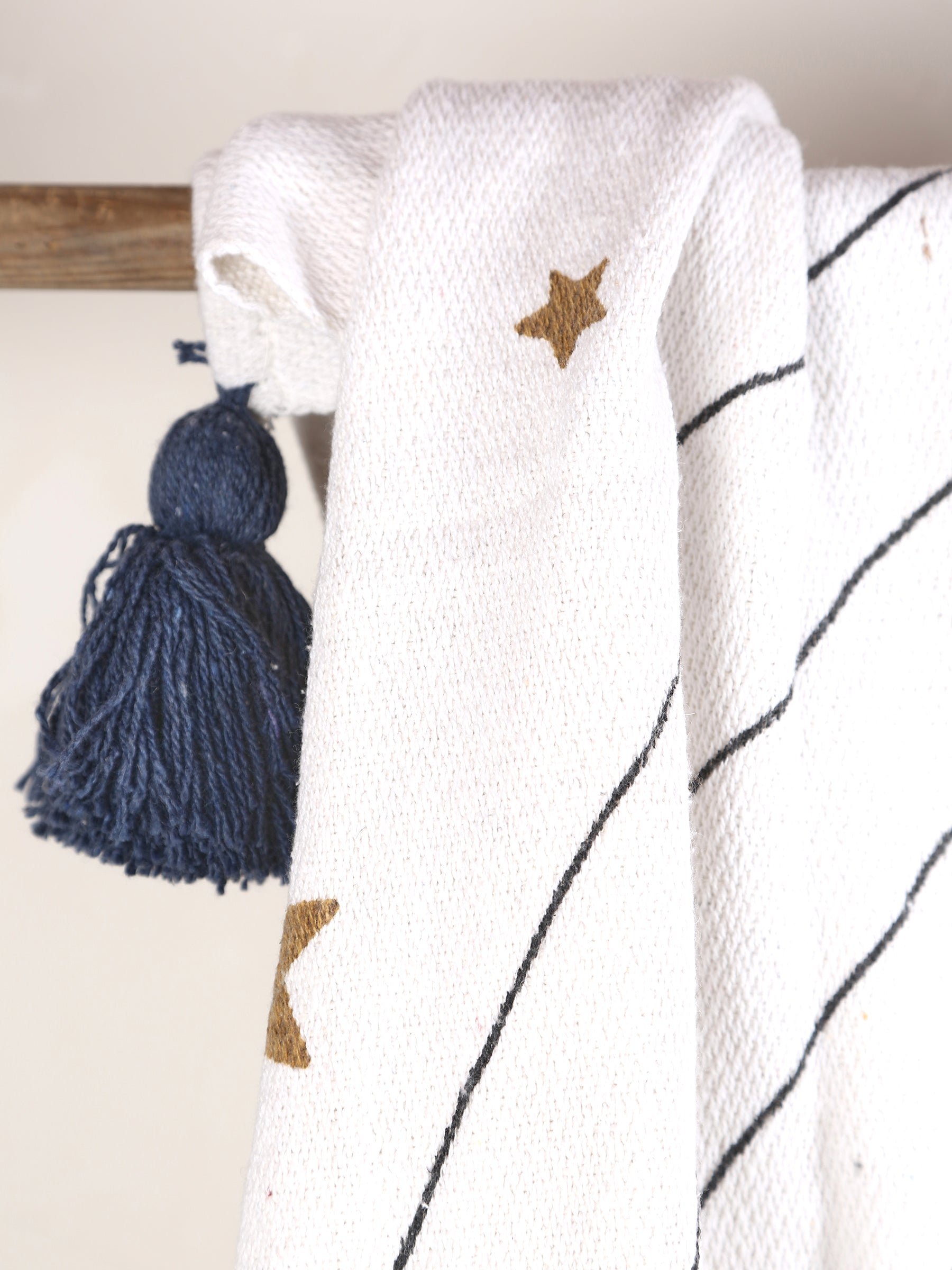 Space Throw  - Recycled Cotton - Printed, Natural Tones