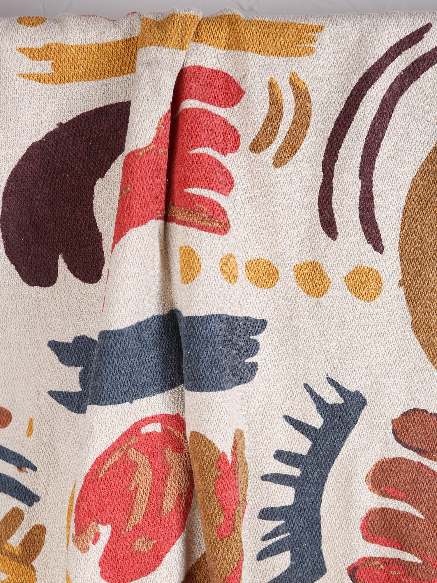 Horus Throw  - Recycled Cotton - Face Motif, Warm Tones