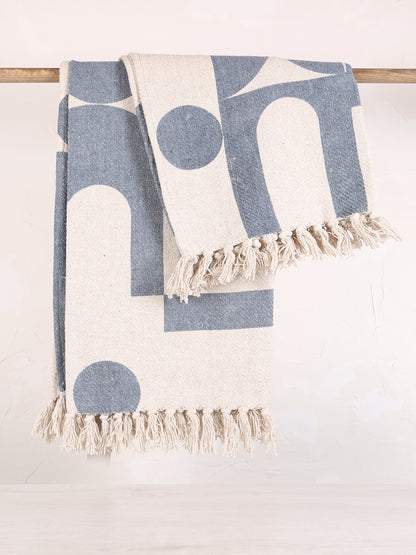 Agno Throw  - Recycled Cotton - Organic Blue