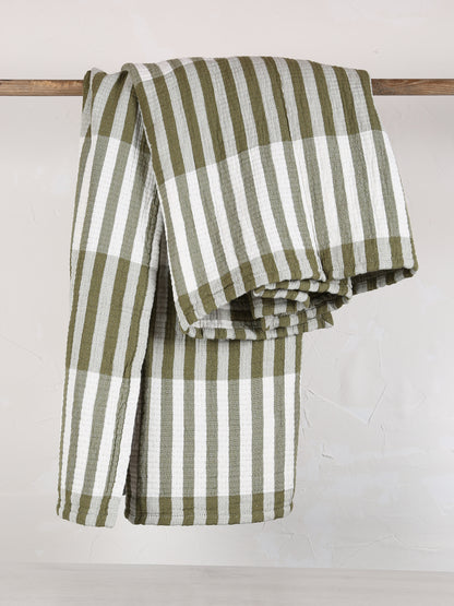 Calista Cotton Throw - Olive - 137 x 180cm