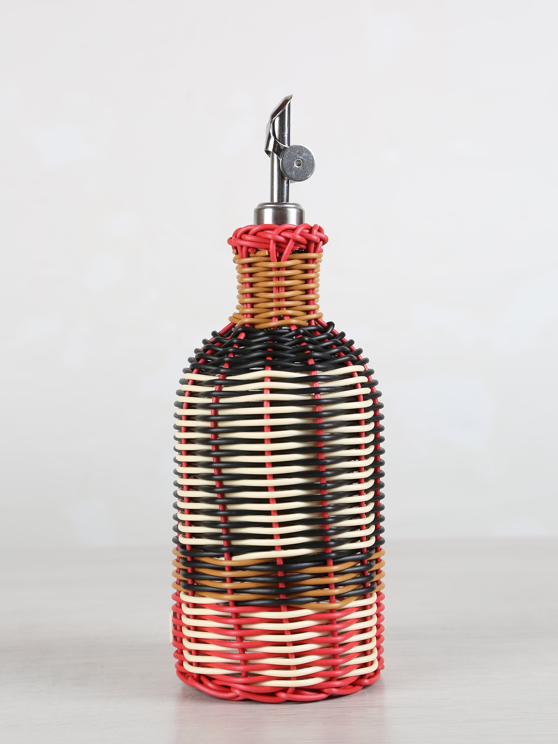 Woven Glass Oil Pourer - Black, Cream