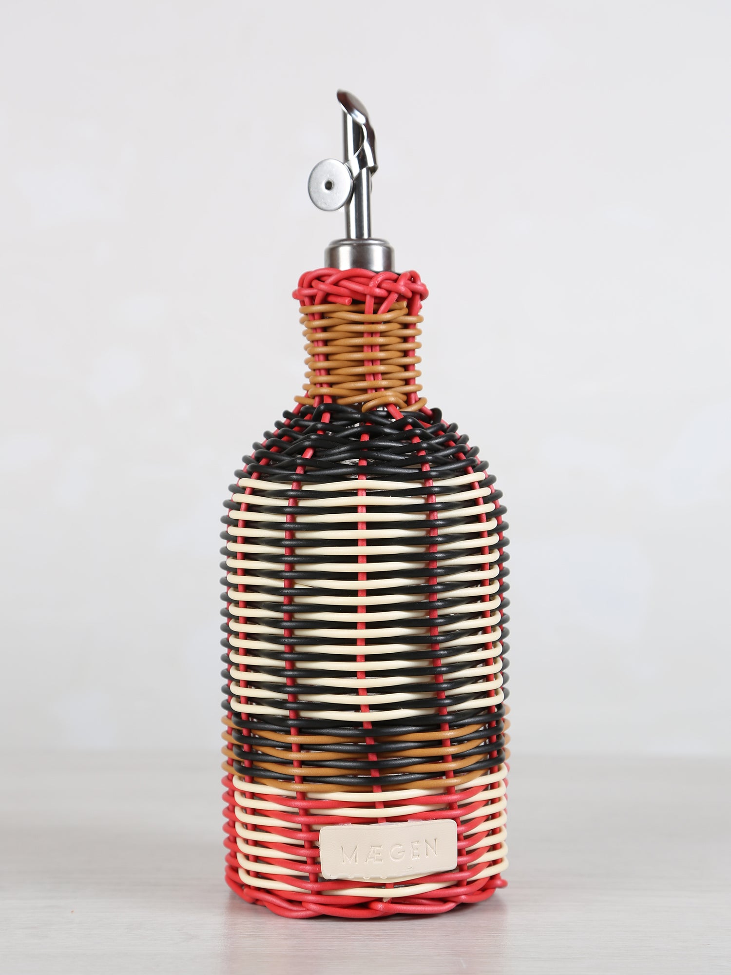 Woven Glass Oil Pourer - Black, Cream