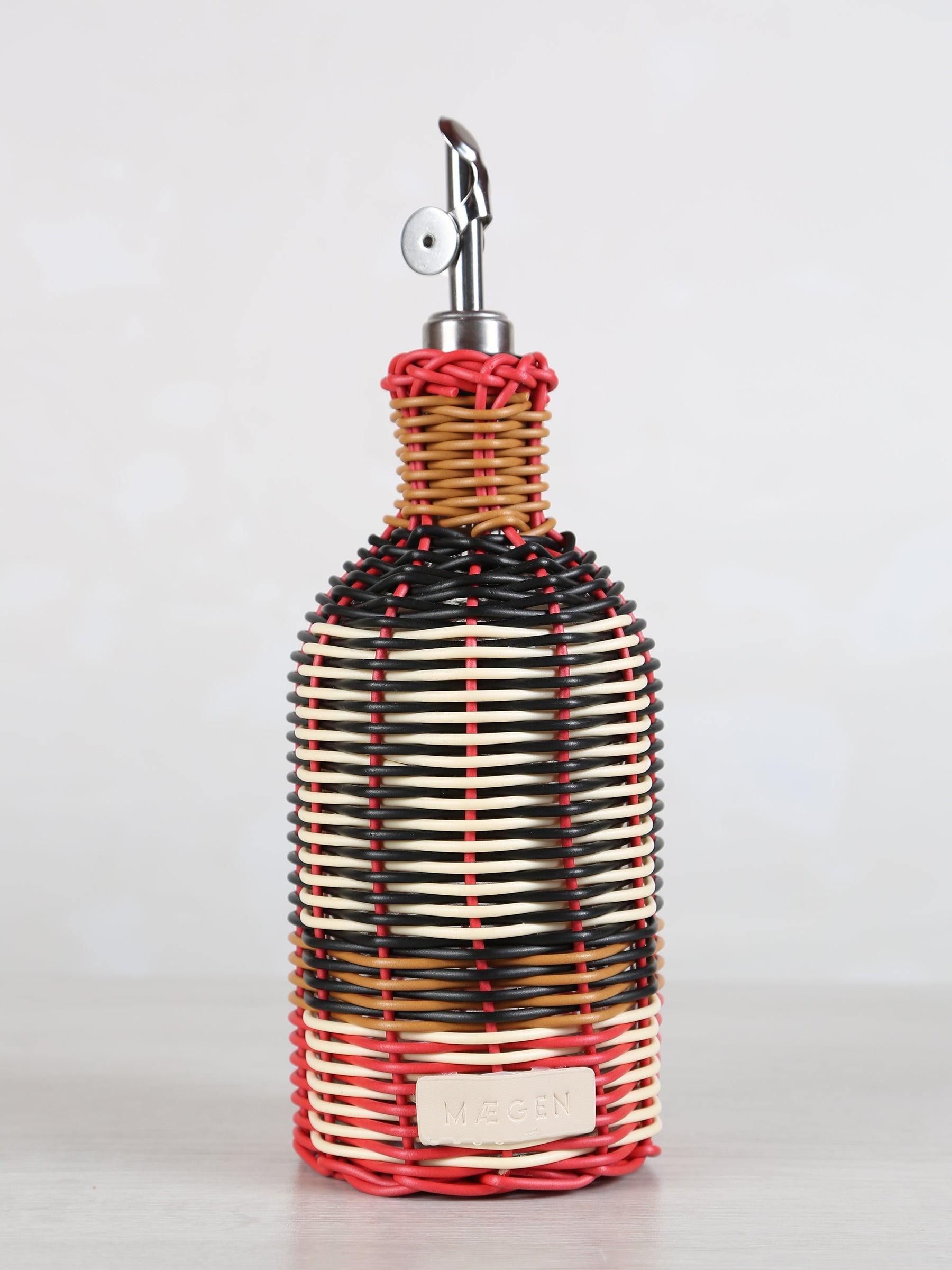Woven Glass Oil Pourer - Black, Cream
