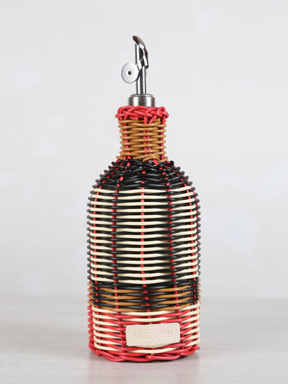 Woven Glass Oil Pourer - Black, Cream