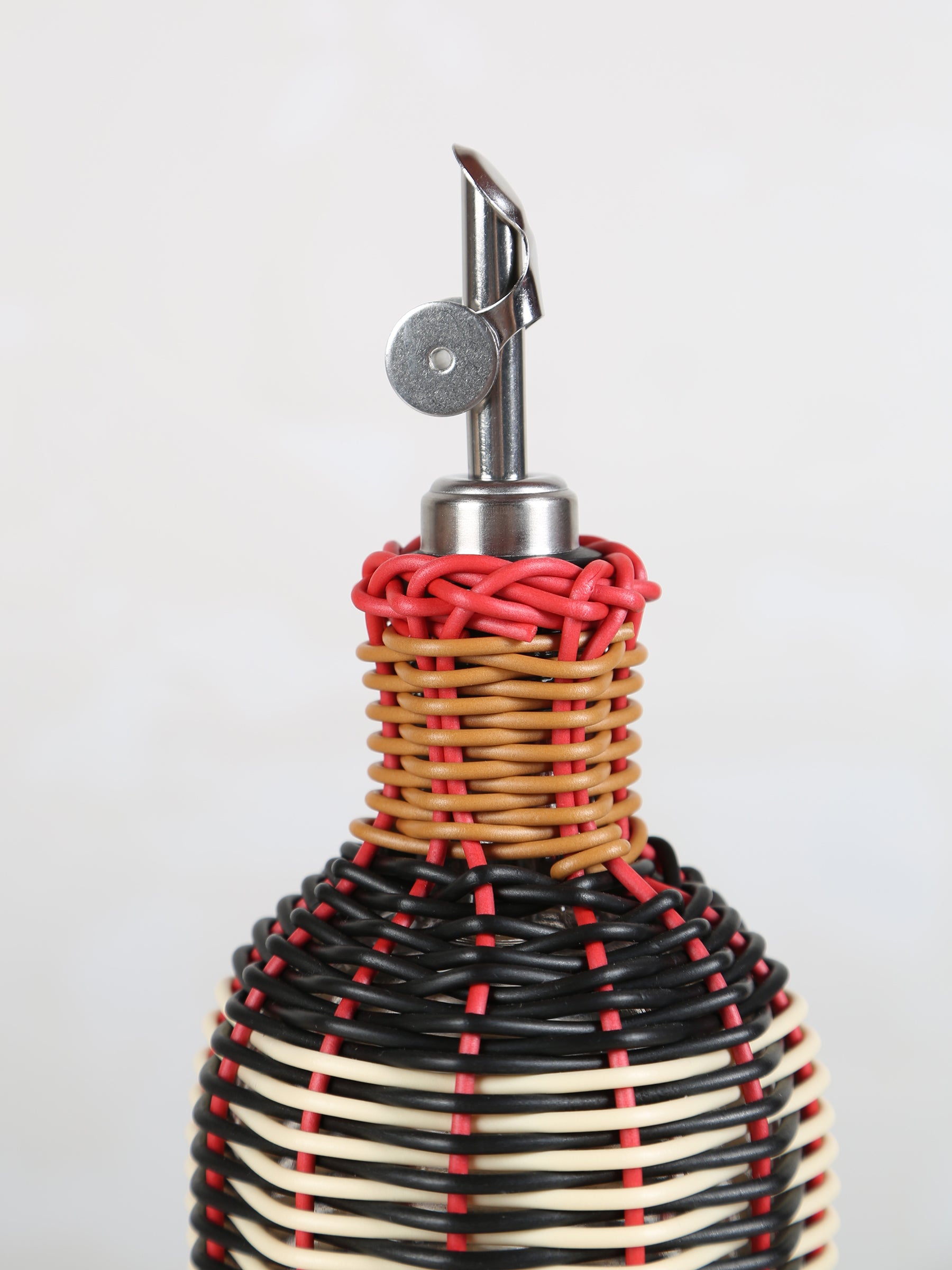 Woven Glass Oil Pourer - Black, Cream