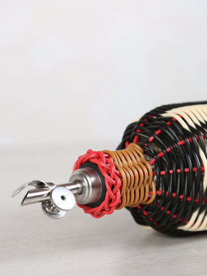 Woven Glass Oil Pourer - Black, Cream