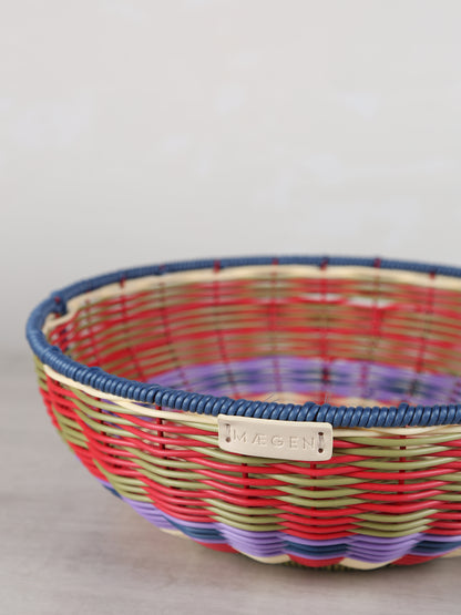 Woven Serving Bowl - Red, Olive
