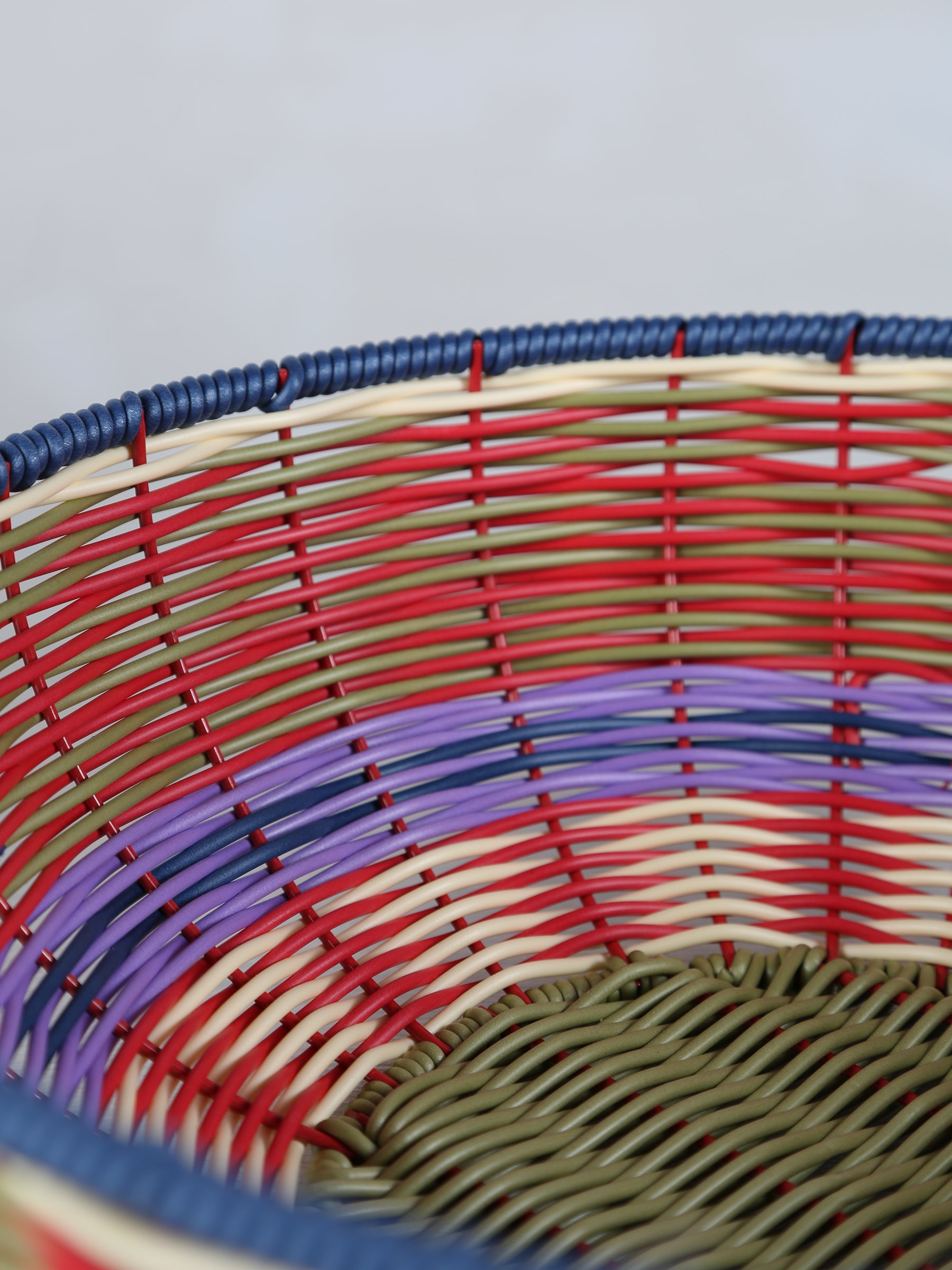 Woven Serving Bowl - Red, Olive