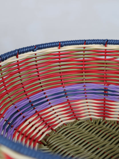 Woven Serving Bowl - Red, Olive