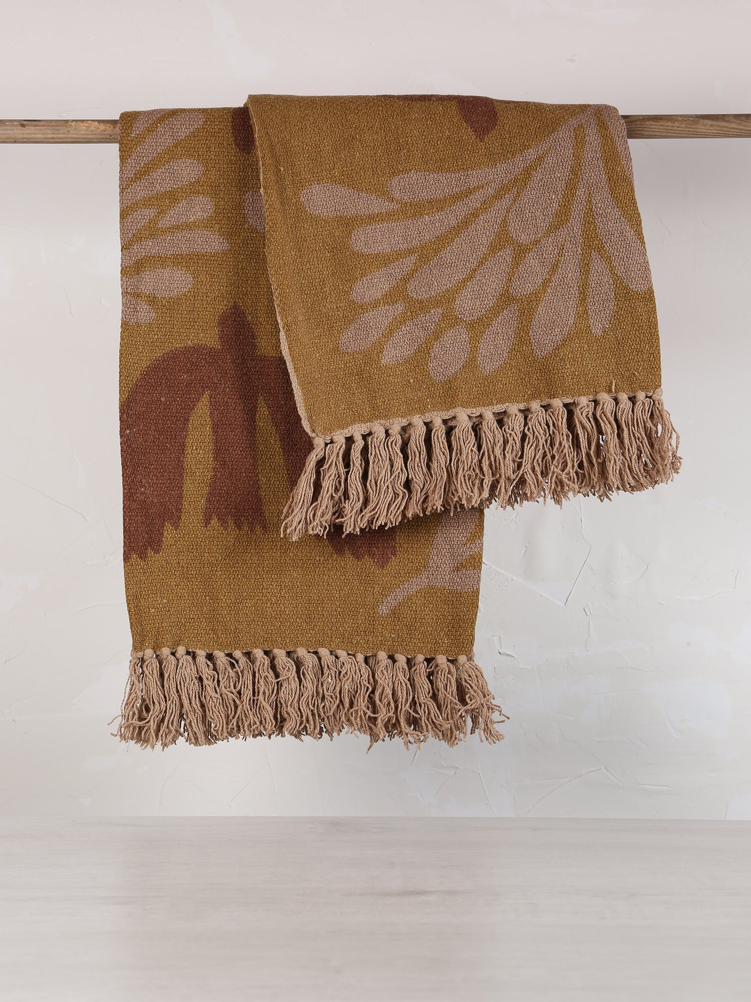 Lark Throw  - Recycled Cotton - Rich Ochre