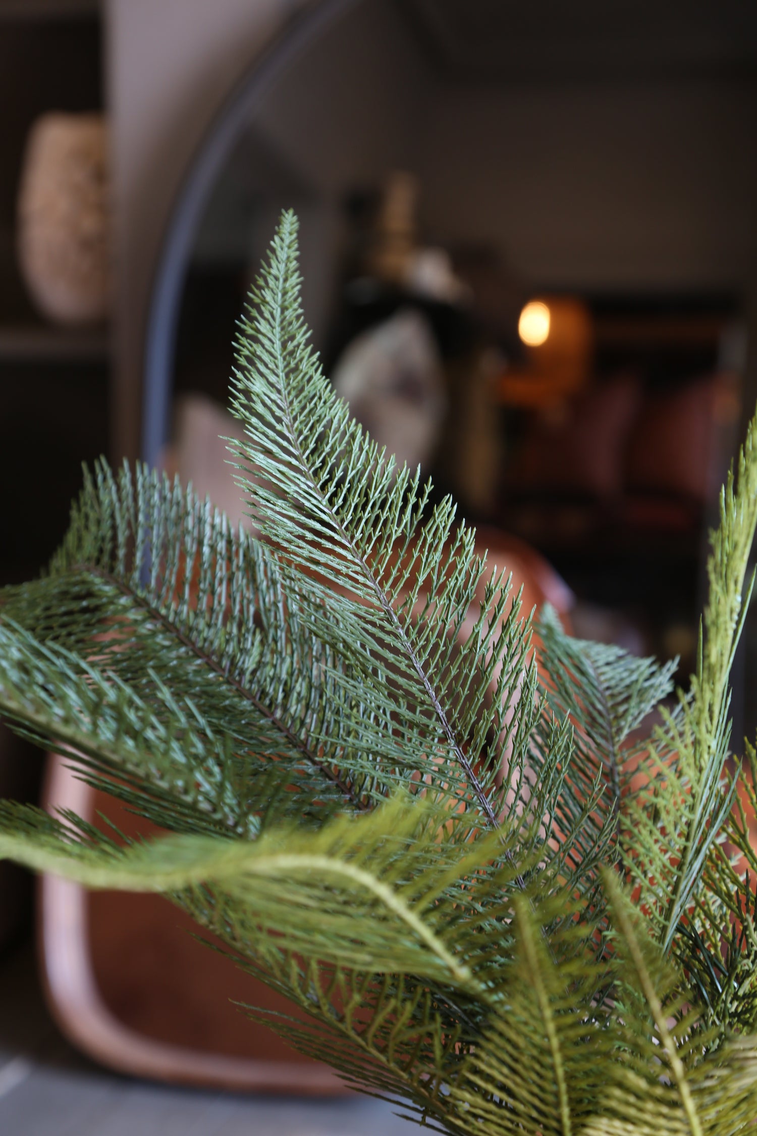 Faux Silver Palm - Ceramic Pot