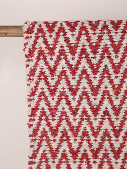 Small Indra Recycled Cotton, Jute Rug - Brick Red - Colour Options Available