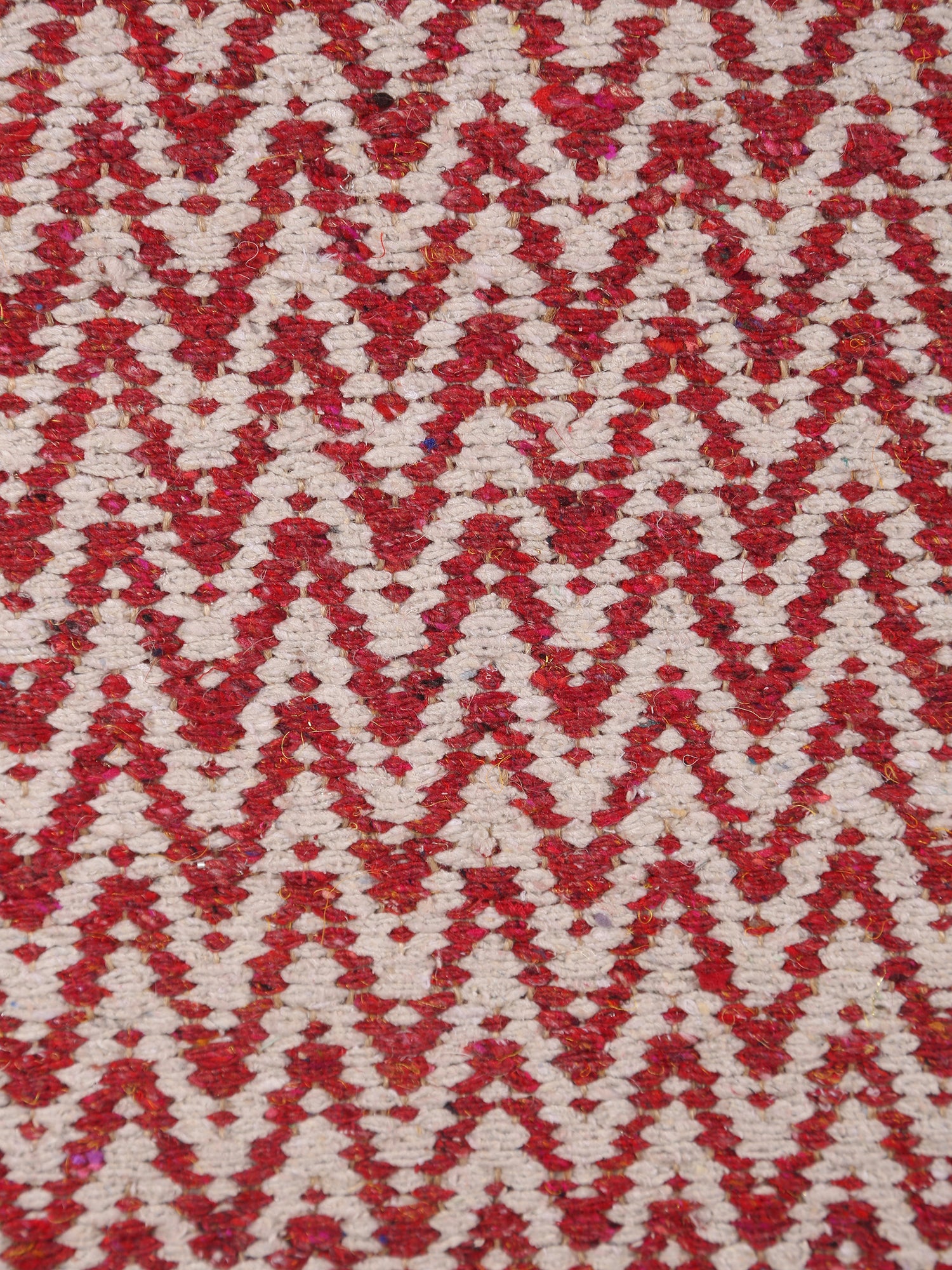 Small Indra Recycled Cotton, Jute Rug - Brick Red - Colour Options Available
