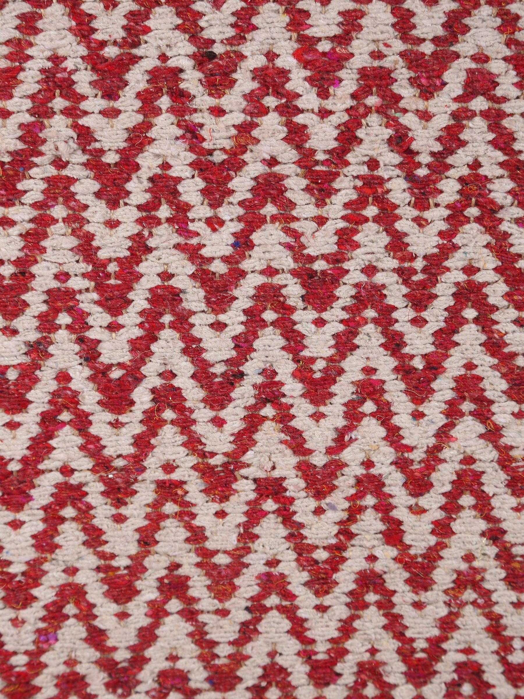 Small Indra Recycled Cotton, Jute Rug - Brick Red - Colour Options Available