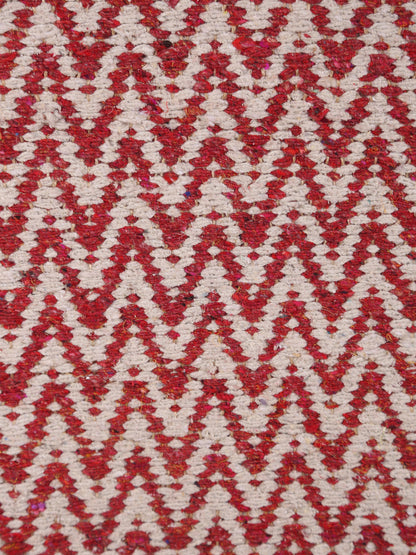 Small Indra Recycled Cotton, Jute Rug - Brick Red - Colour Options Available
