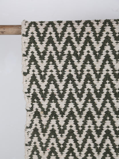 Small Indra Recycled Cotton, Jute Rug - Sage Green - Colour Options Available