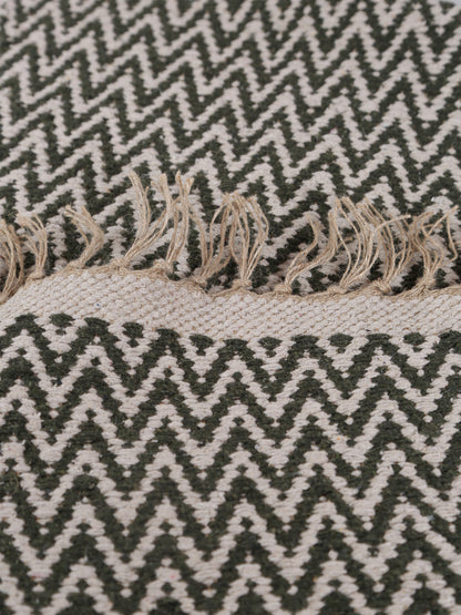 Small Indra Recycled Cotton, Jute Rug - Sage Green - Colour Options Available