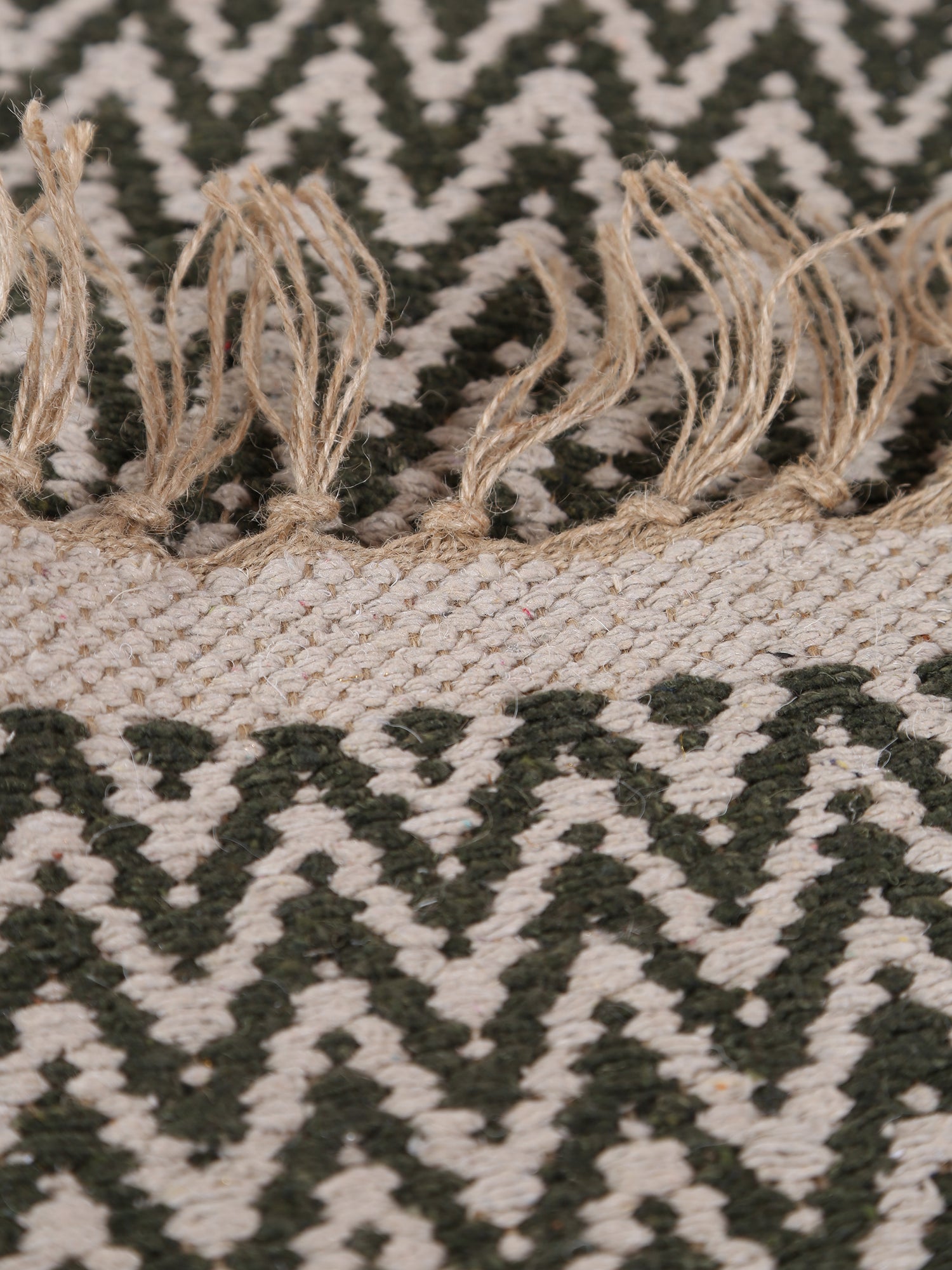 Small Indra Recycled Cotton, Jute Rug - Sage Green - Colour Options Available