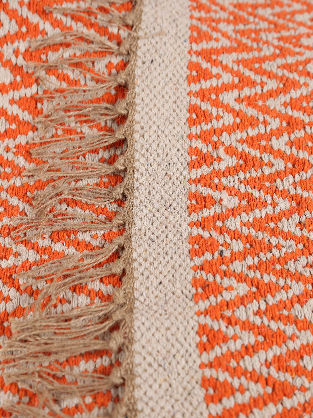 Small Indra Recycled Cotton, Jute Rug - Rust - Colour Options Available