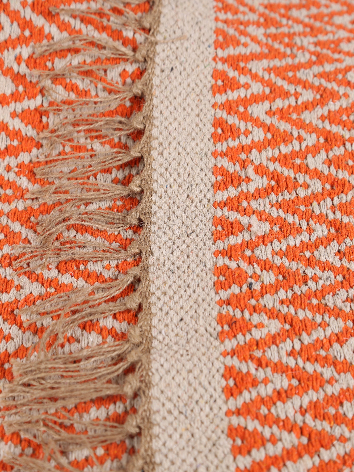 Small Indra Recycled Cotton, Jute Rug - Rust - Colour Options Available