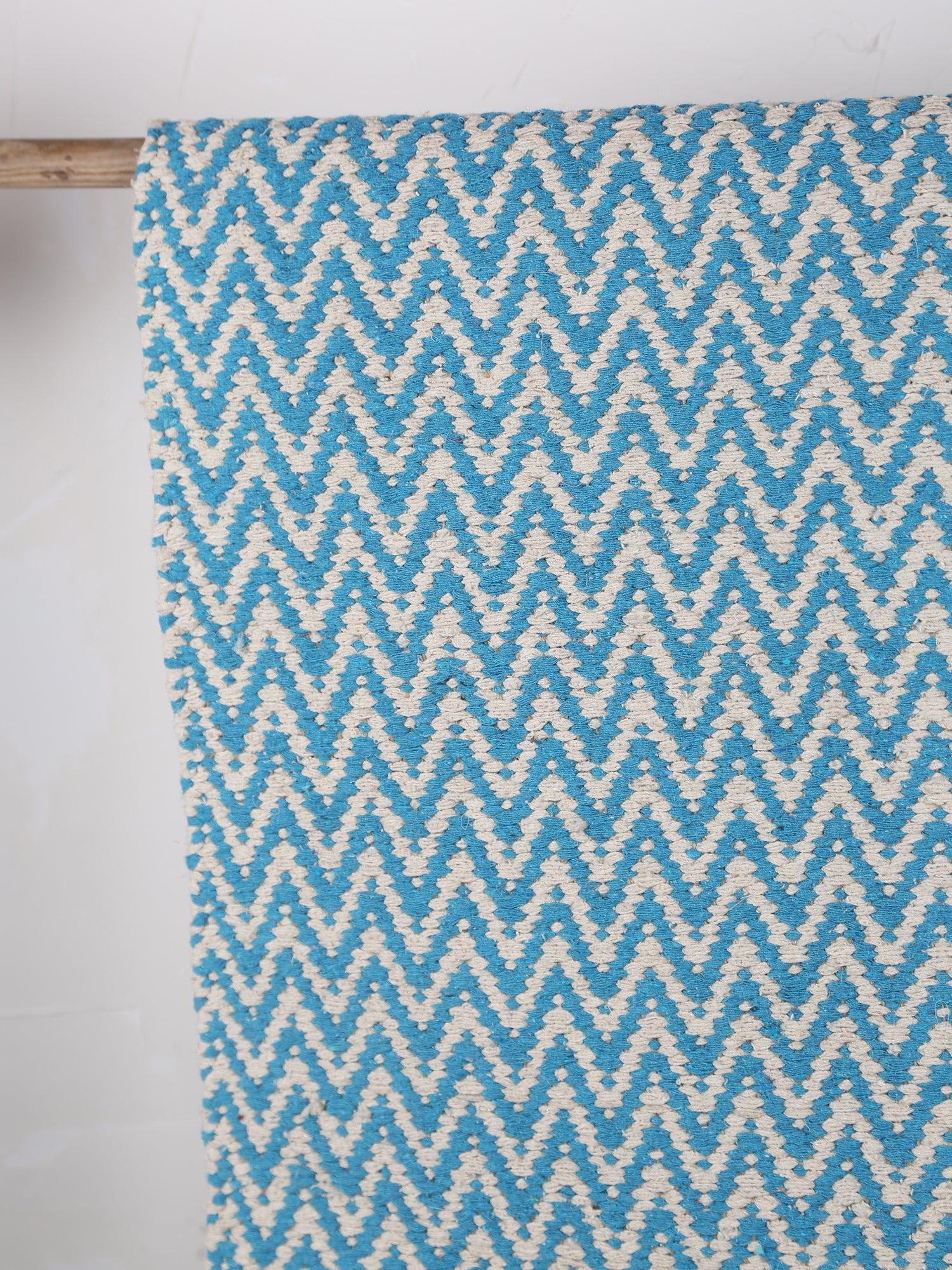 Small Indra Recycled Cotton, Jute Rug - Cobalt - Colour Options Available