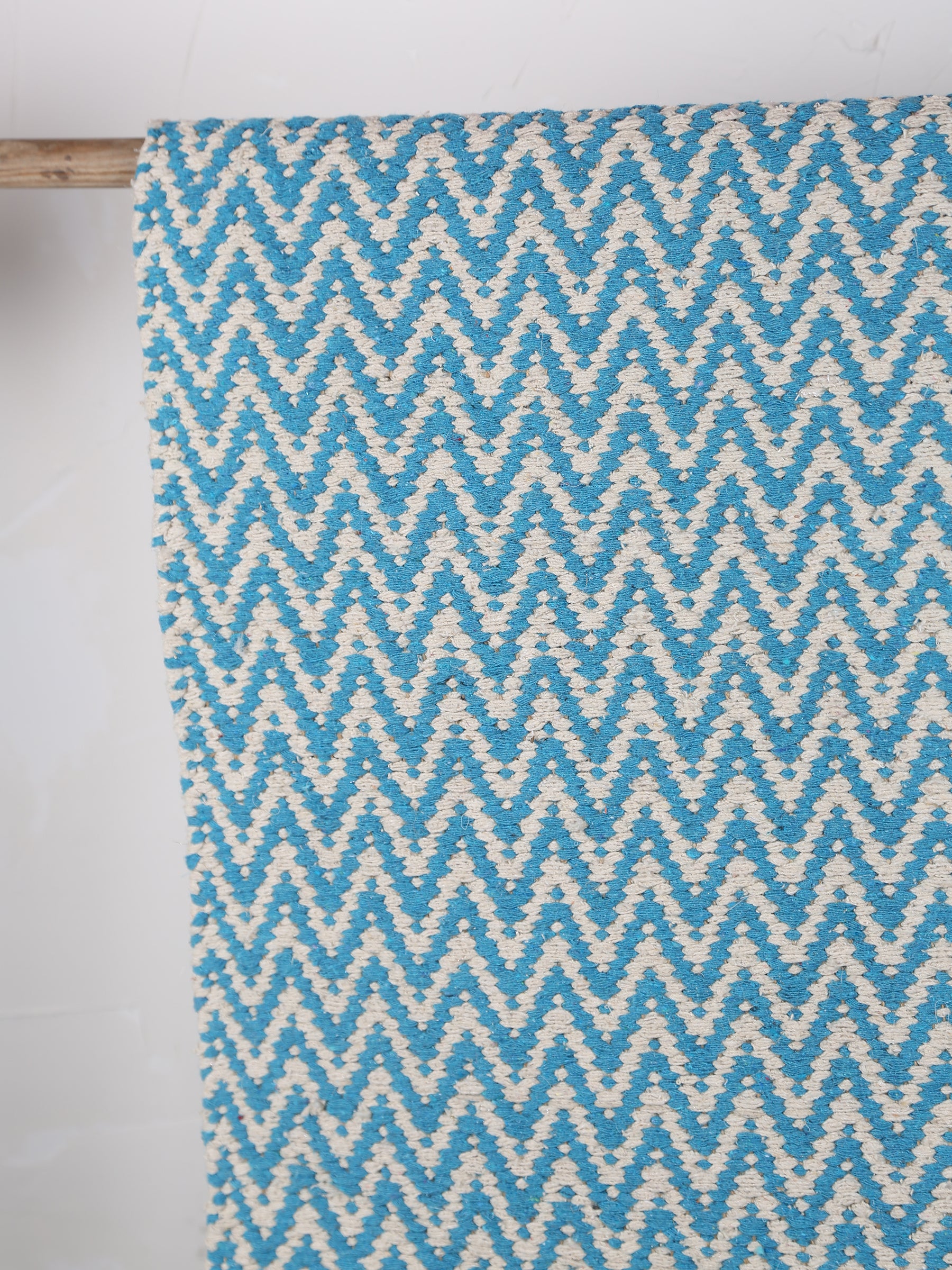 Small Indra Recycled Cotton, Jute Rug - Cobalt - Colour Options Available