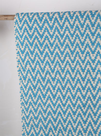 Small Indra Recycled Cotton, Jute Rug - Cobalt - Colour Options Available