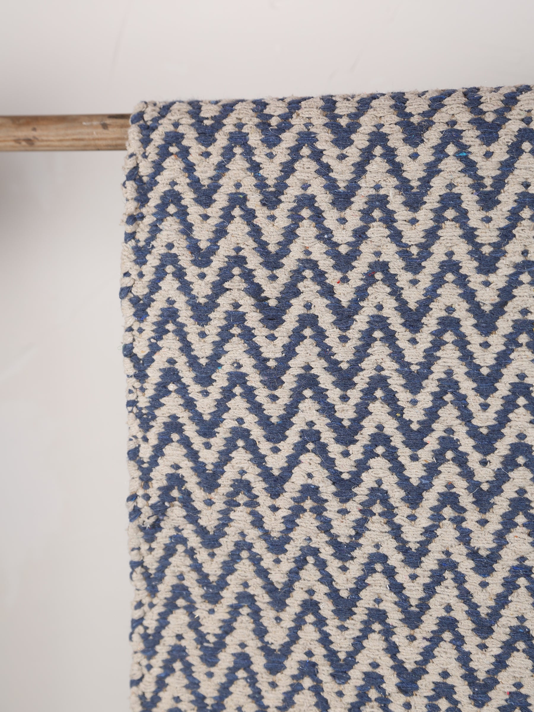 Small Indra Recycled Cotton, Jute Rug - Denim Blue - Colour Options Available