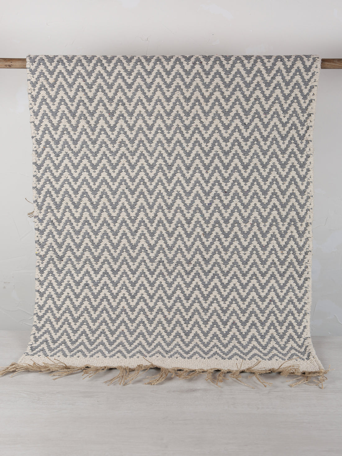 Small Indra Recycled Cotton, Jute Rug - Grey - Colour Options Available